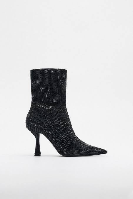 ZARA RHINESTONES ANKLE BOOTS 2107/010/040