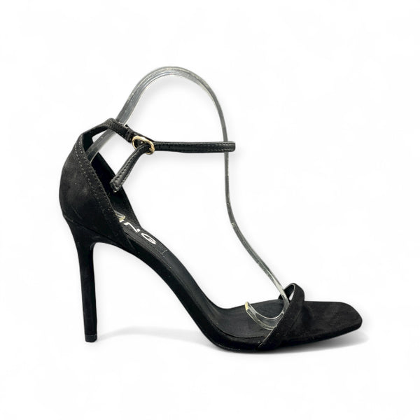 MANGO BLACK BACK STRAP CONE HEEL