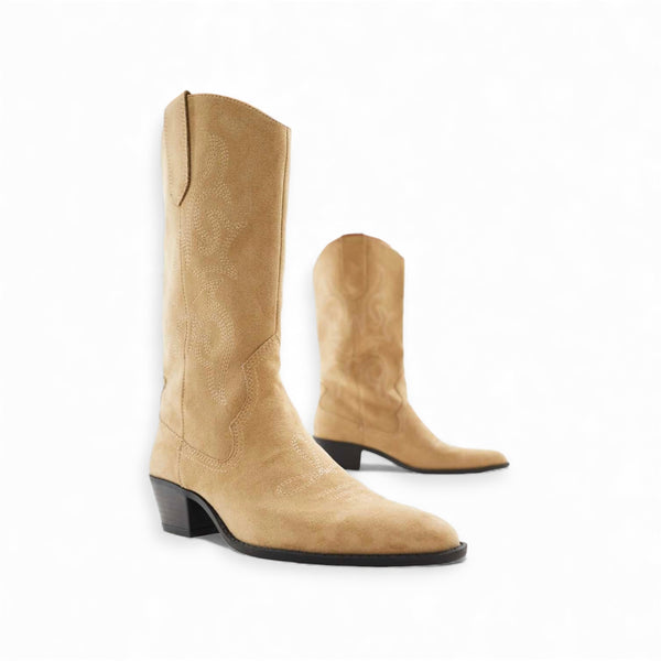 PULL AND BEAR SUEDE COWBOY BOOTS 1121/440/040