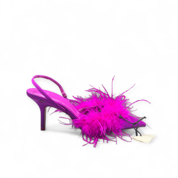 ZARA PURPLE HEEL WITH FUR