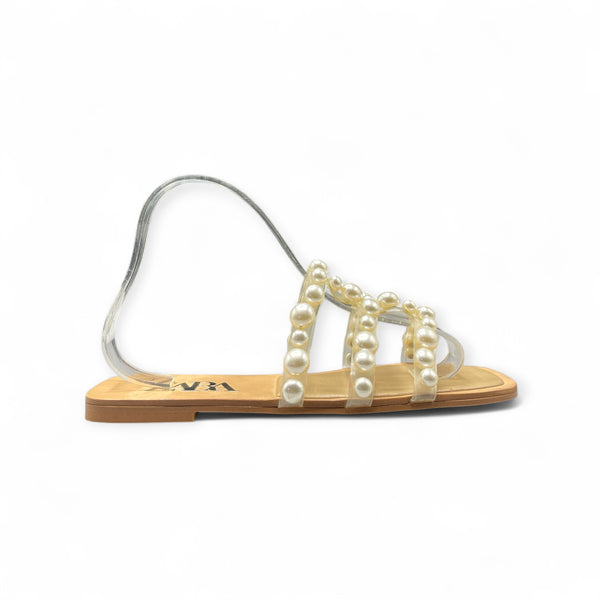 ZARA PEARL STRAP FLAT