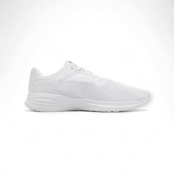 PUMA TRANSPORT WHITE SILVER RUNNING SPORTS SHOES