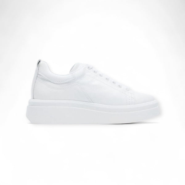 ZARA PLATFORM LEATHER SNEAKERS - WHITE