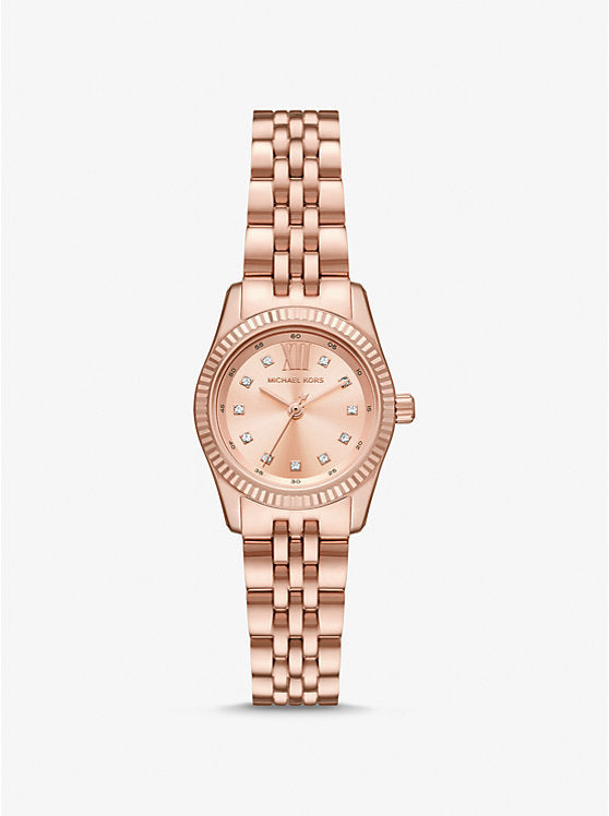 Michael Kors Petite Lexington Pavé Rose Gold-Tone Watch