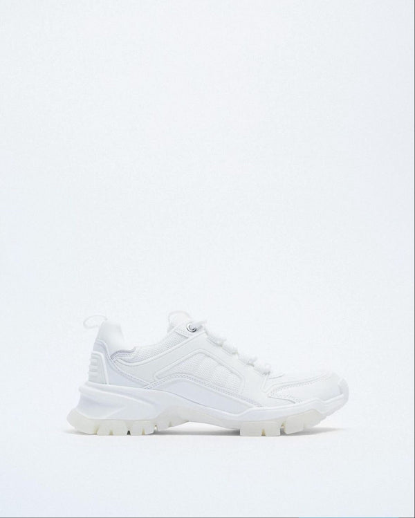 ZARA HIKING BOOT STYLE SNEAKERS - WHITE