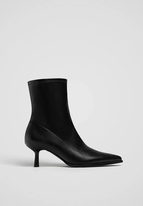 STRADIVARIUS FABRIC ANKLE BOOTS WITH STILETTO HEEL