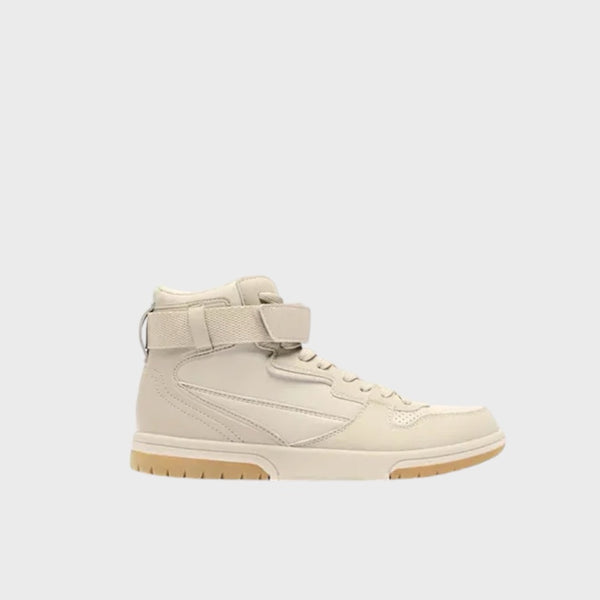 ZARA CONTRAST HIGH TOP TRAINERS - BEIGE