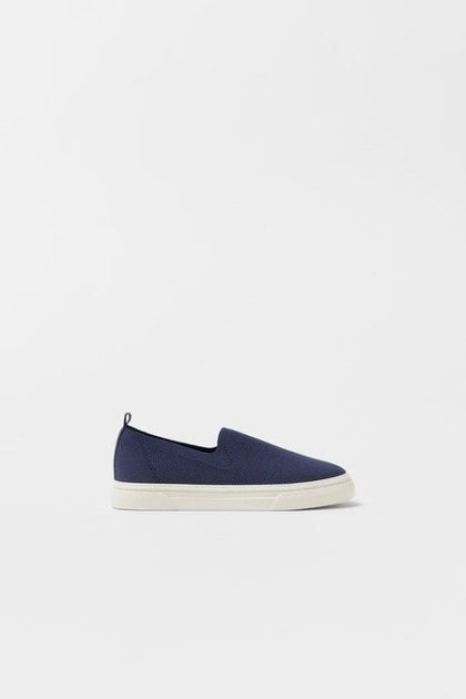 ZARA FABRIC SLIP-ON - NAVY BLUE
