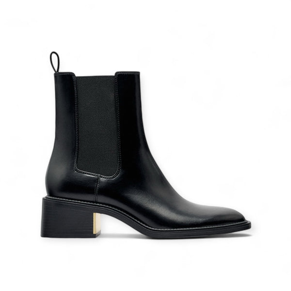 ZARA METAL TRIM BLOCK HEEL ANKLE BOOTS