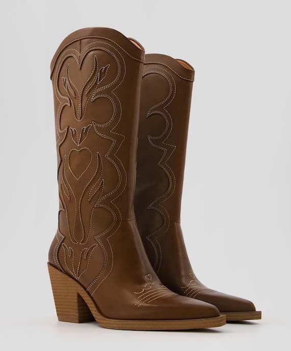 BERSHKA BROWN COWBOY BOOT