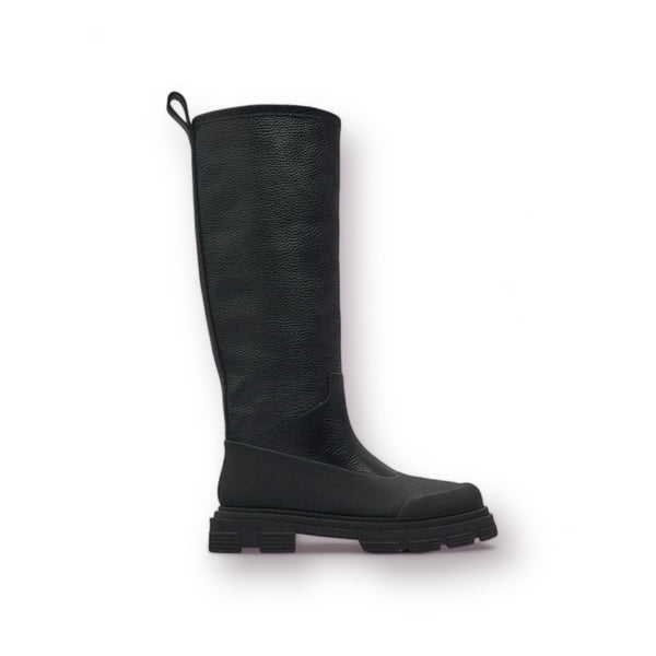 ZARA LEATHER BOOTS WITH FAUX SHEARLING INTERIOR