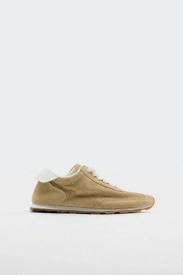ZARA SPLIT SUEDE LEATHER TRAINERS