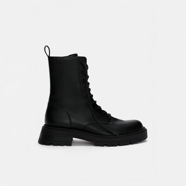 PULL & BEAR FLAT LACE-UP ANKLE BOOT