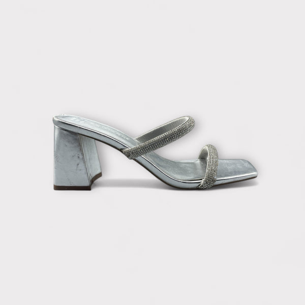 PRIMARK SILVER DIAMOND HEEL