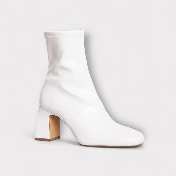 BERSHKA BLOCK HEEL BOOT WITH ZIP