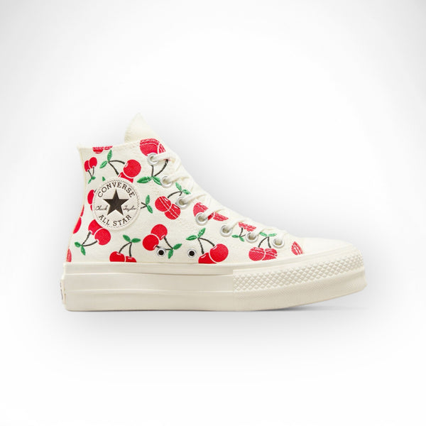 CONVERSE ALL STAR CTAS LIFT HI CHERRIES EGRET/RED - A08096C