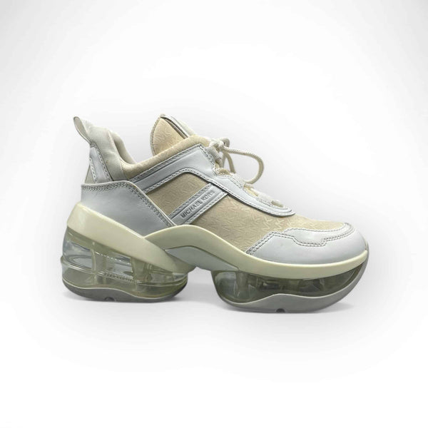 MICHAEL KORS OLYMPIA EXTREMEN LOGO LEATHER TRAINERS
