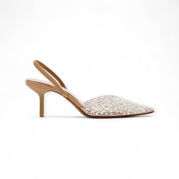 ZARA PEARL HEELED SLINGBACKS