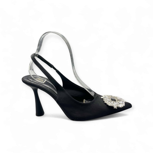 ZARA SLINGBACK RINESTONE DIAMOND CONE HEEL