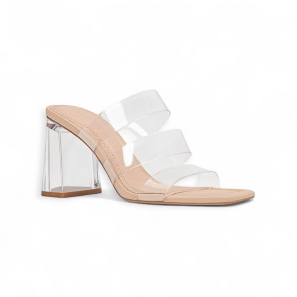 Stradivarius block heel transparent