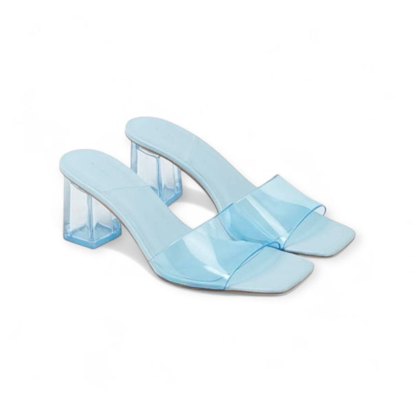 LEFTIES BLUE TRANSPARENT BLOCK HEEL