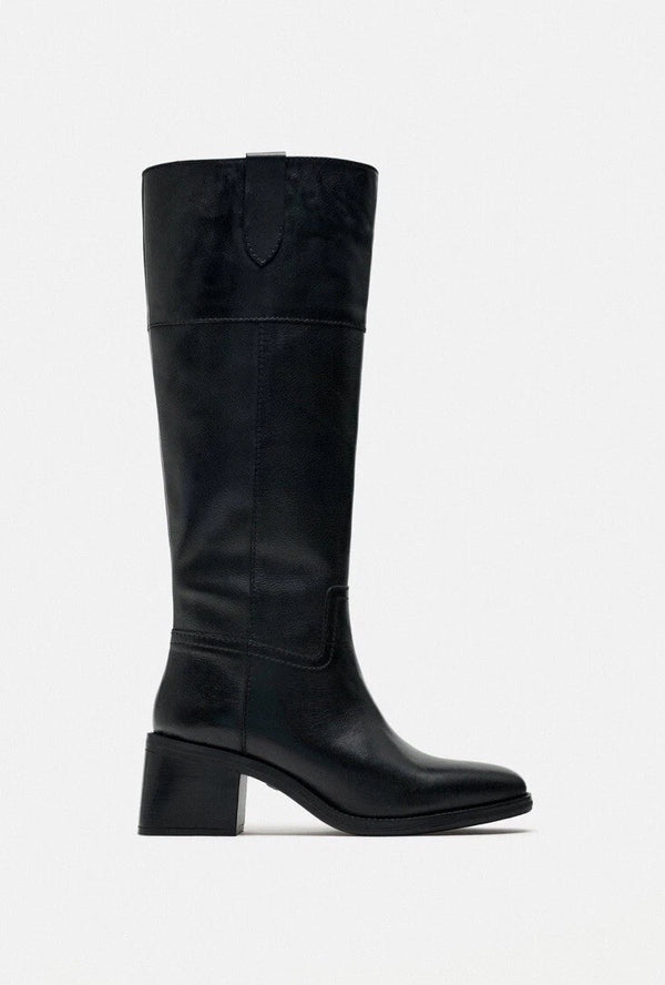 ZARA HEELED BLACK LEATHER 1002/210/800