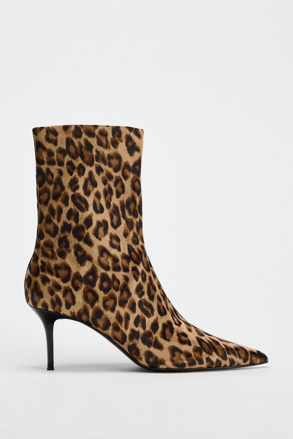 Zara Stiletto Ankle Boots with Animal Print - 2109/410/195