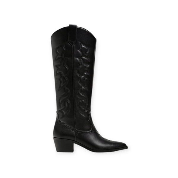 STRADIVARIUS COWBOY KNEE-HIGH BOOTS BLACK 5