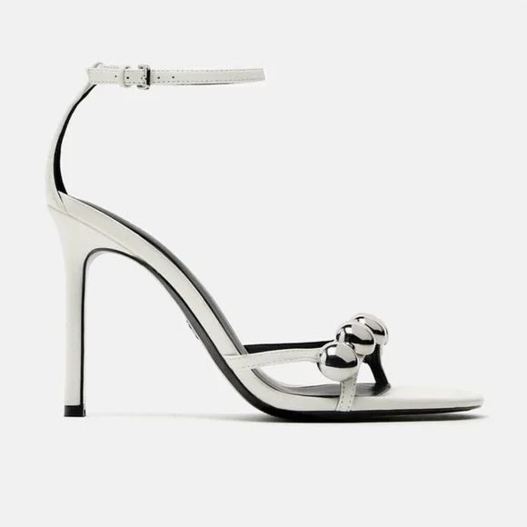 ZARA WHITE STRAP CONE HEEL