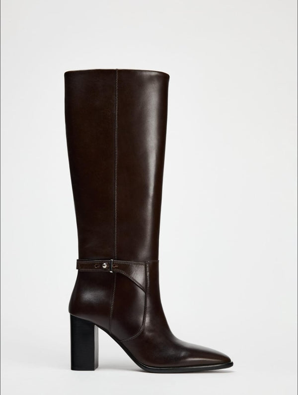 ZARA CHOCOLATE BROWN BUCKLE BOOT 1014/410/700