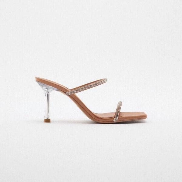 ZARA RHINESTONE DIAMOND CONE HEEL