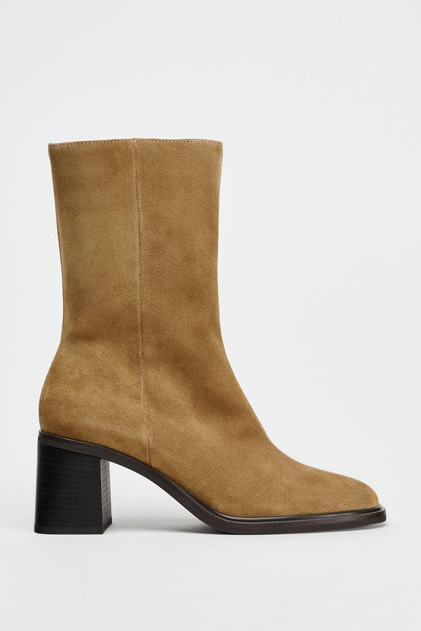 ZARA ROUND TOE BLOCK HEEL ANKLE BOOT 2111/410/105