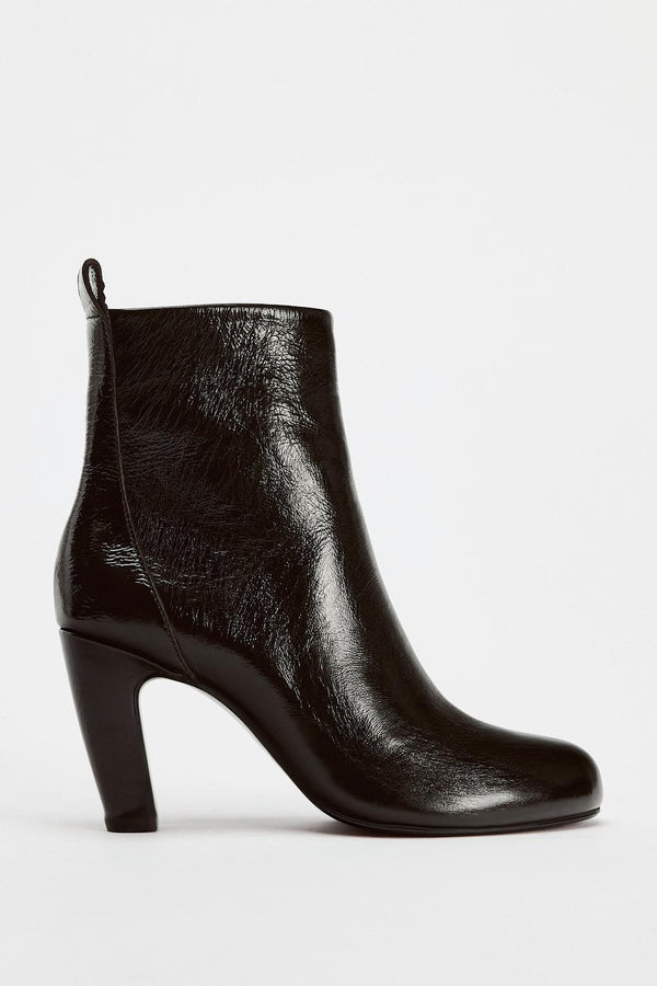 ZARA LEATHER ANKLE BOOT WITH OVAL HEEL 1124/410/700