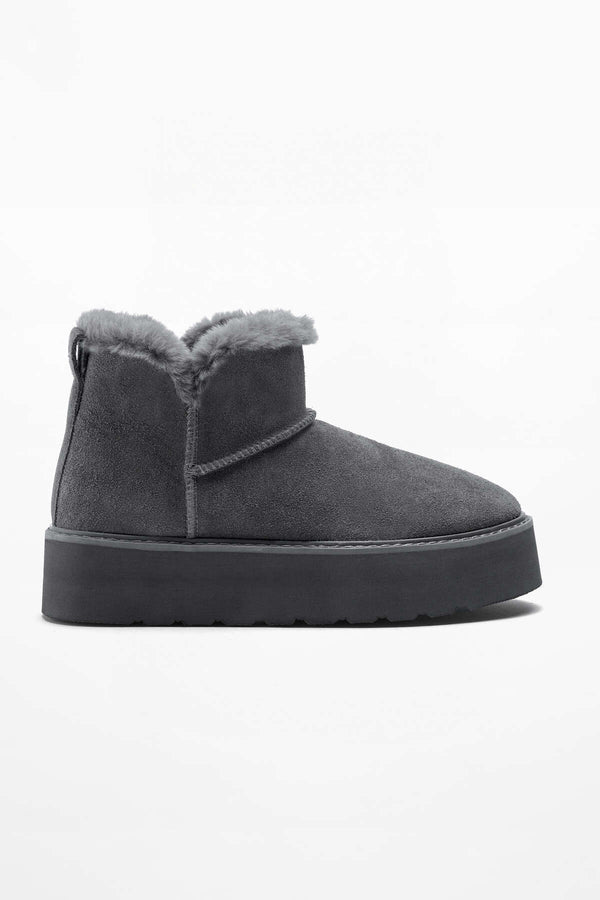 Oysho-Leather platform boots GREY 1170/480/004