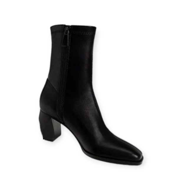 STRADIVARIUS BLACK BLOCK HEEL ZIP
