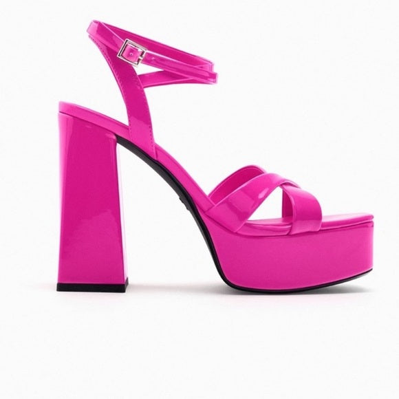 ZARA CHUNKY PLATFORM HEELED SANDALS