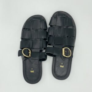 ZARA Black Leather Fisherman Sandals