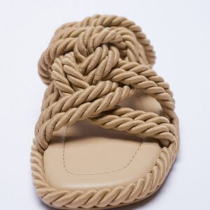 zara rope slipper in brown