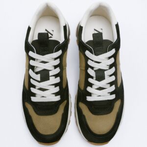 Zara Printed Leather Trainers Leopard