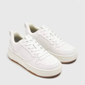 PULL & BEAR WHITE TRAINERS WITH CARAMEL SOLE