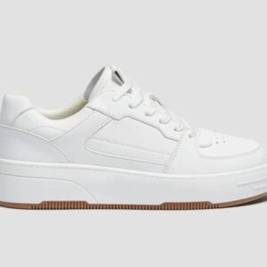 PULL & BEAR WHITE TRAINERS WITH CARAMEL SOLE
