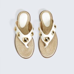 Oysho Metallic appliqué sandals