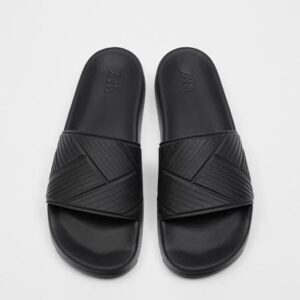 Zara geometric slides in black