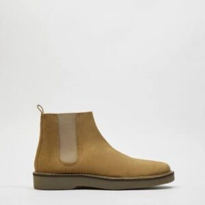 ZARA THICK SOLE SPLIT LEATHER ANKLE BOOTS