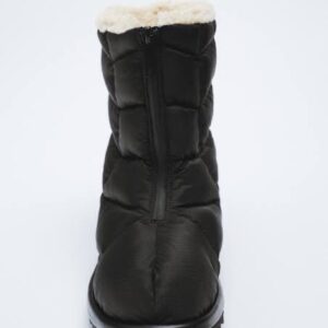 Zara FAUX SHEARLING QUILTED ANKLE BOOTS