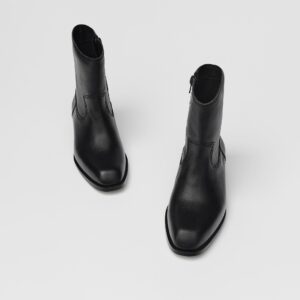 ZARA LEATHER COWBOY ANKLE BOOTS