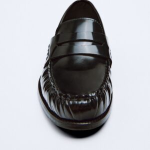 ZARA LEATHER PENNY LOAFERS