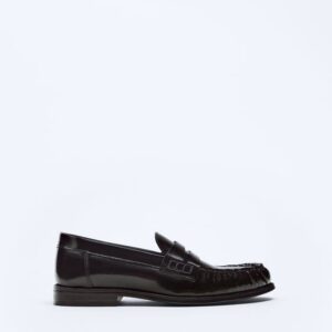 ZARA LEATHER PENNY LOAFERS